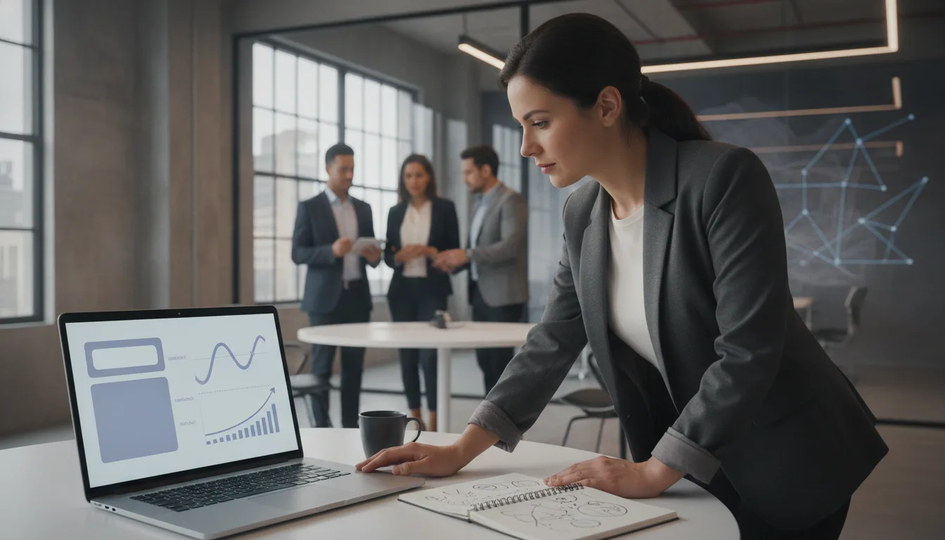 Revenue operations leader reviewing a SaaS forecast calculator and variance dashboard.
