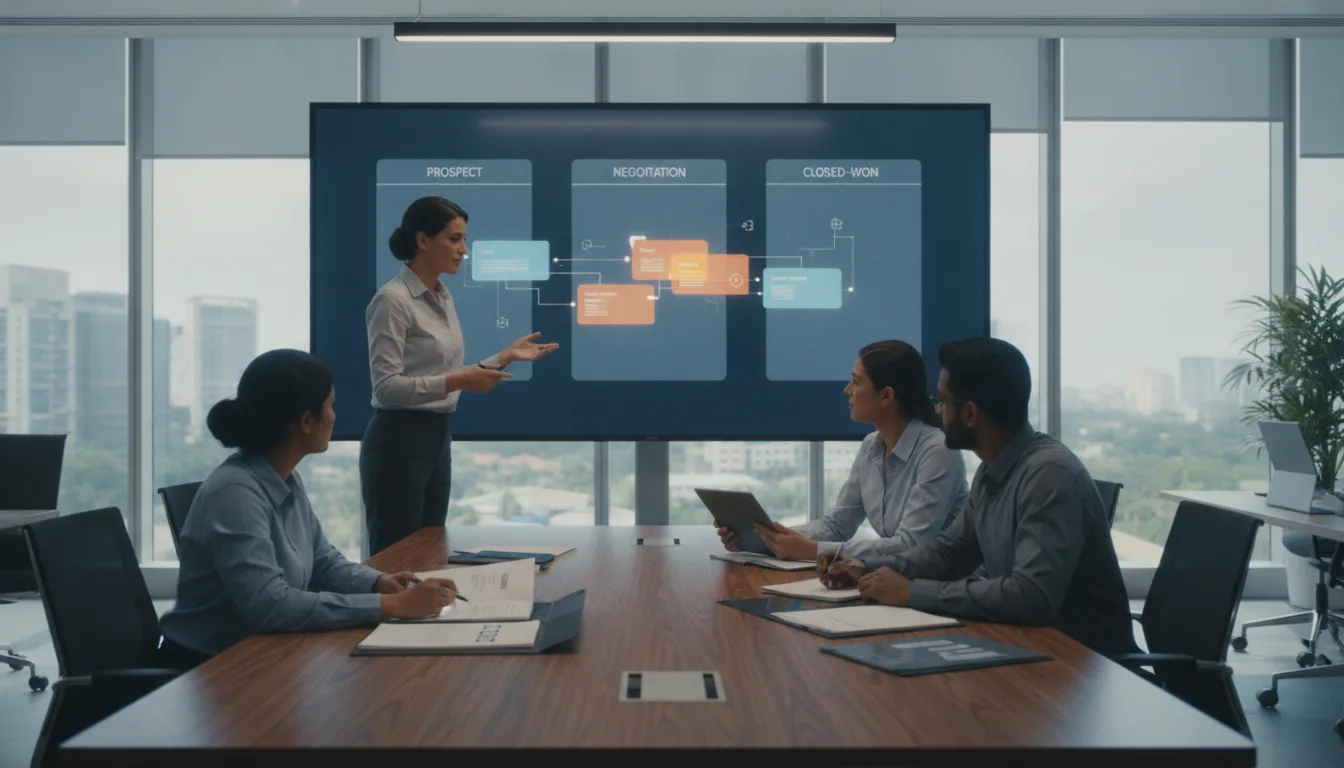 Sales team reviews highlighted pipeline deals to identify forecast variance and strengthen stage discipline.