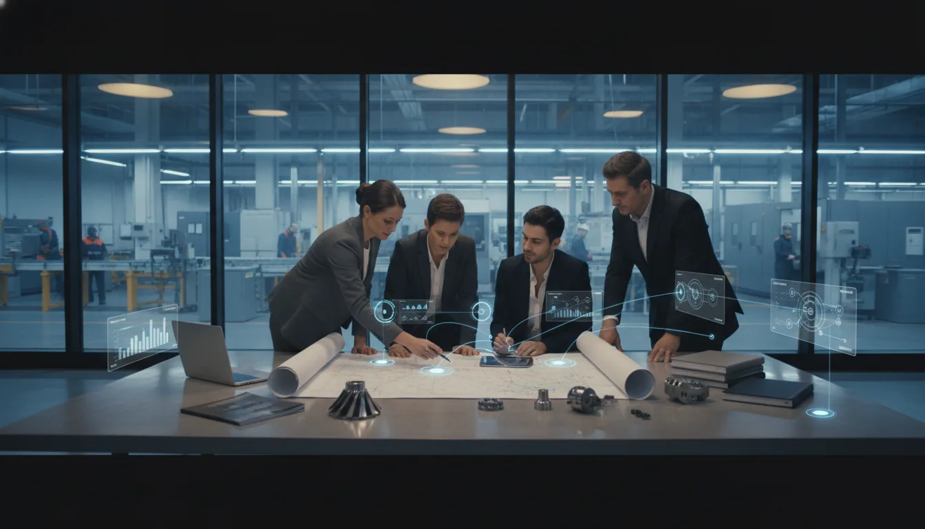 Manufacturer leaders and a consultant review territory coverage and potential channel partners.